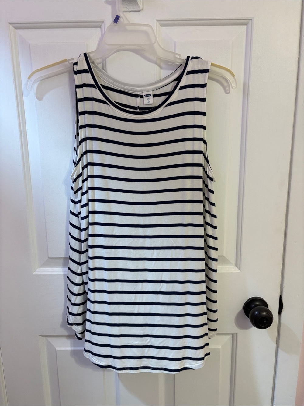 Striped Navy & White Tank Top